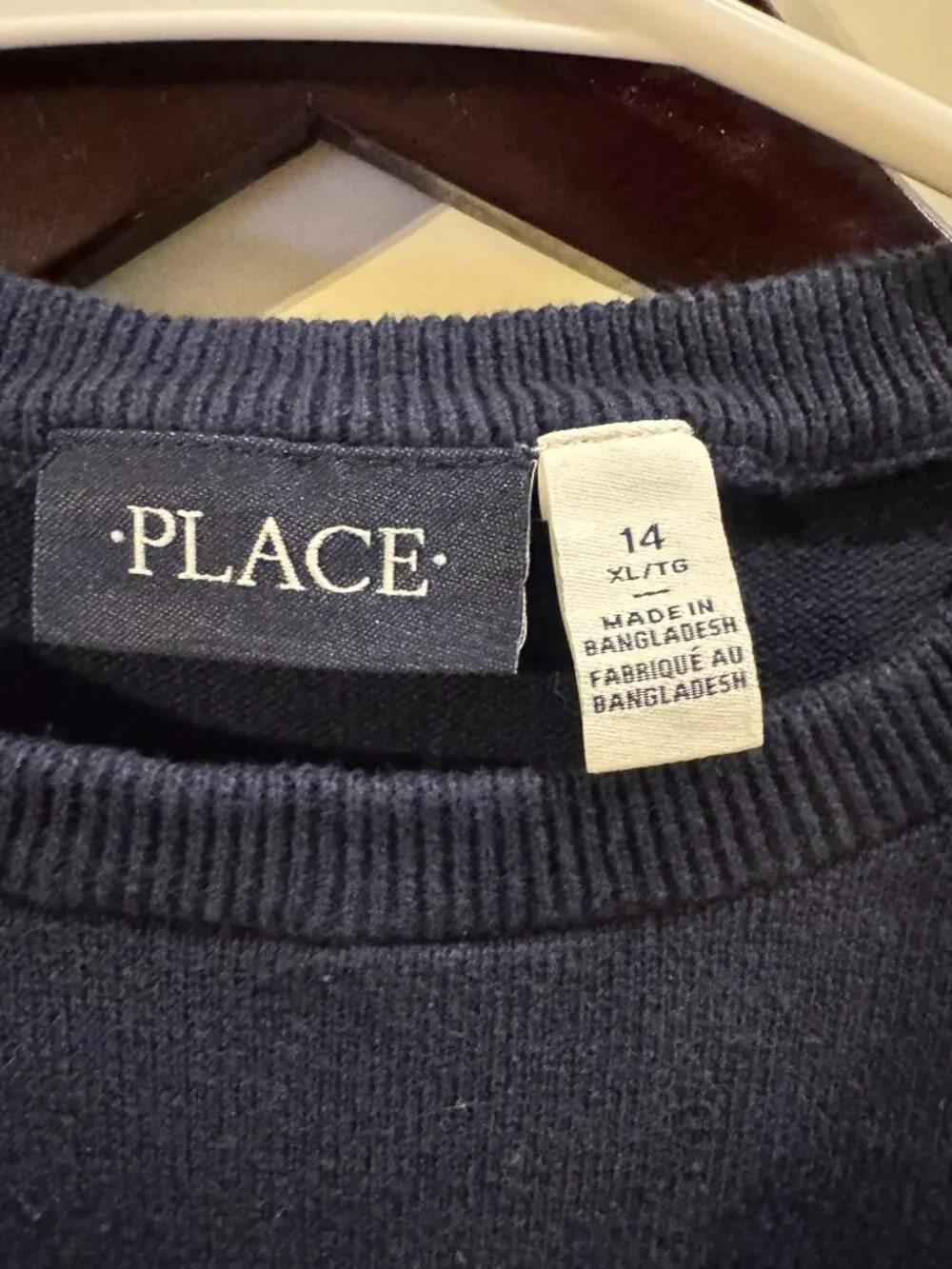 The Children's Place Boys Navy & Neon Striped Crewneck Sweater Size 14